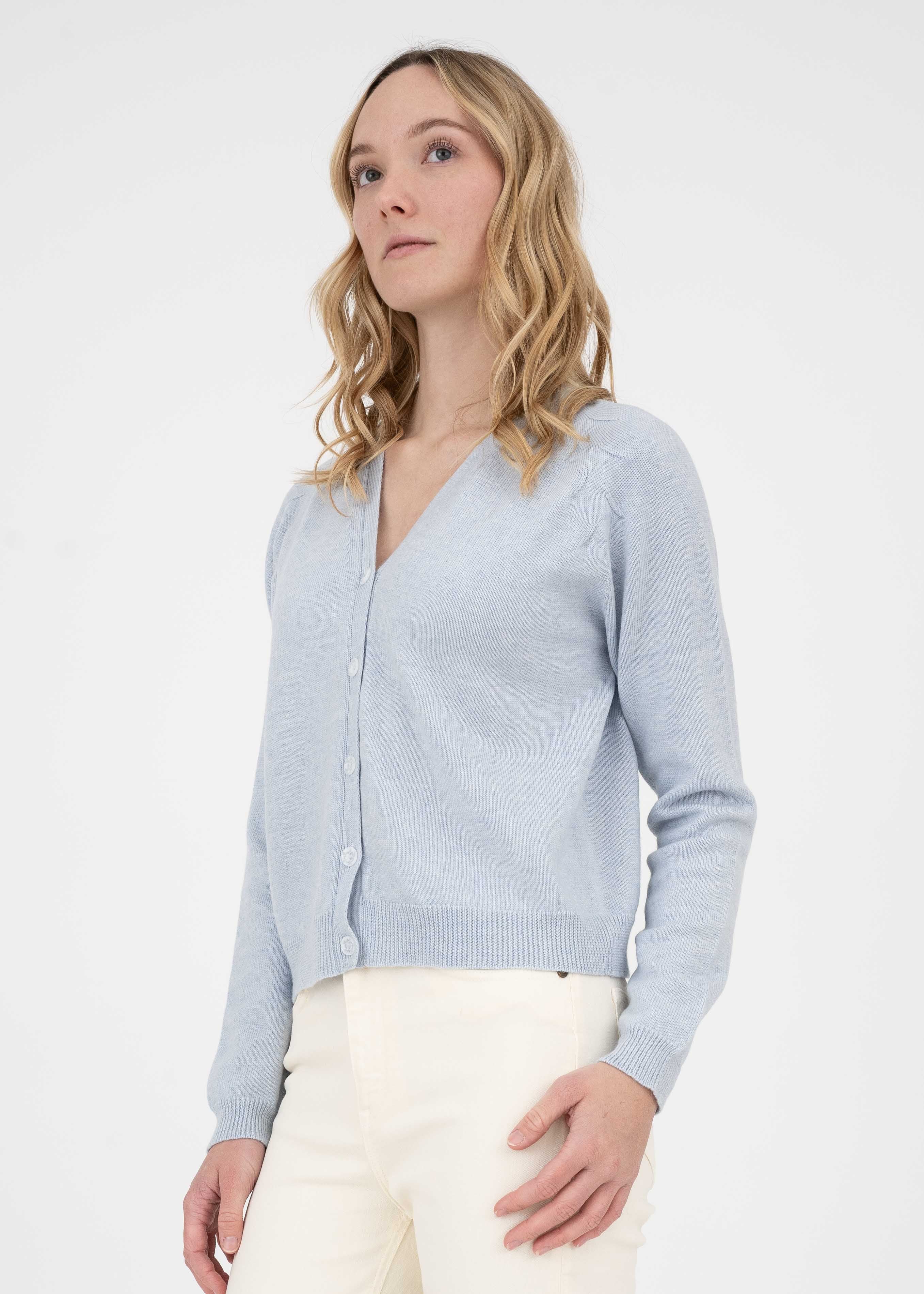 Bella - Extra Fine Merino Wool V-neck Cardigan