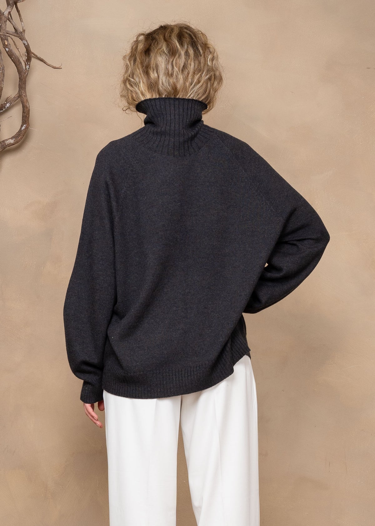 Zena Extra-Fine Merino Wool Relaxed-Fit Turtleneck Sweater
