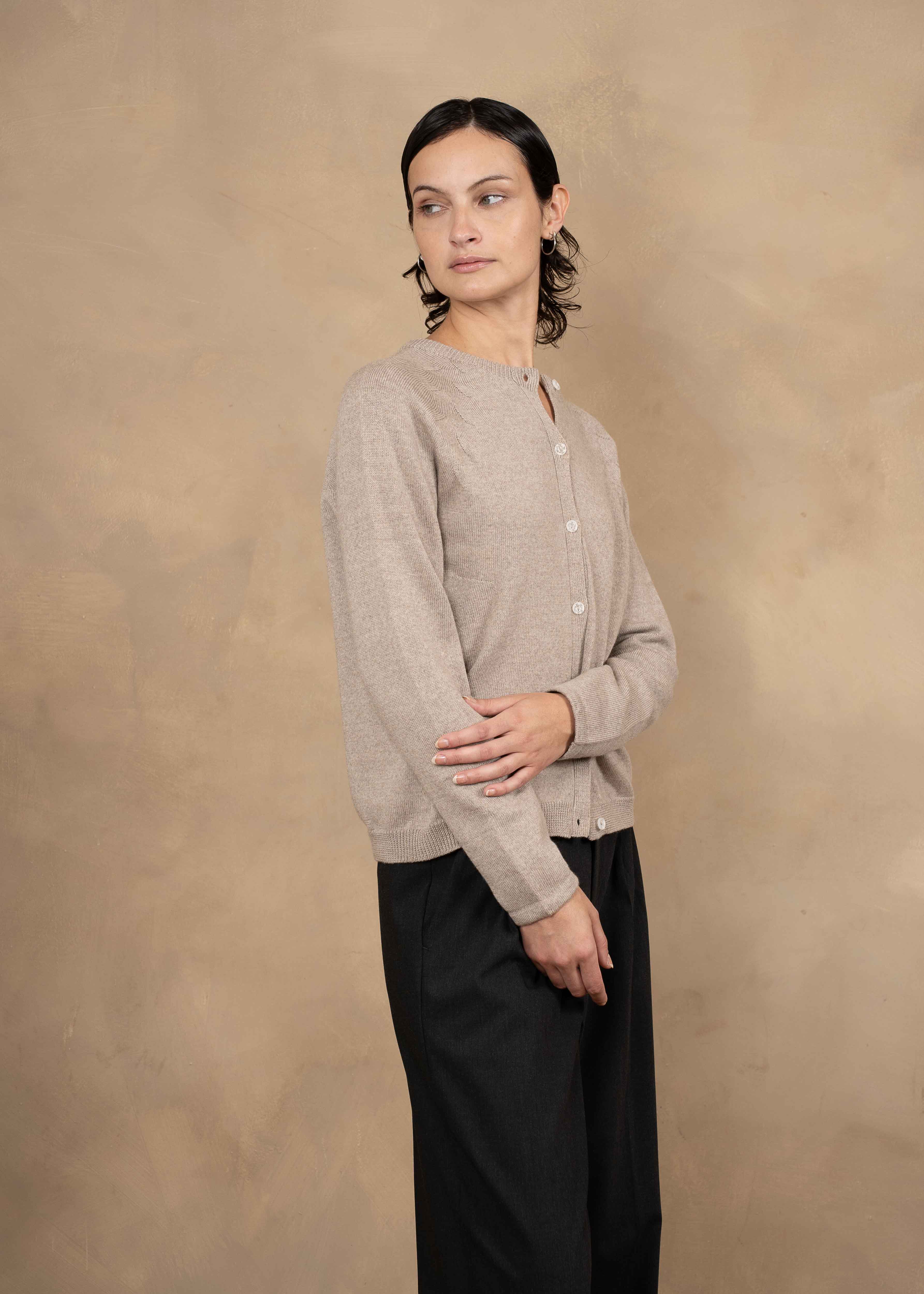 Oceane Extra Fine Merino Wool Button-Up Cardigan