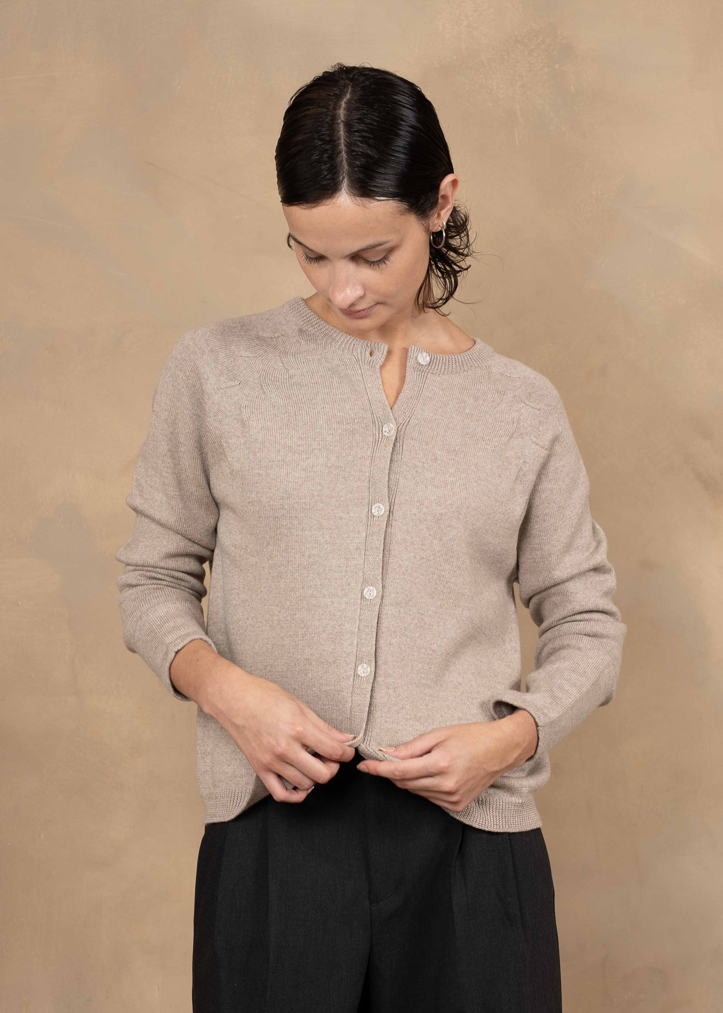Oceane Extra Fine Merino Wool Button-Up Cardigan