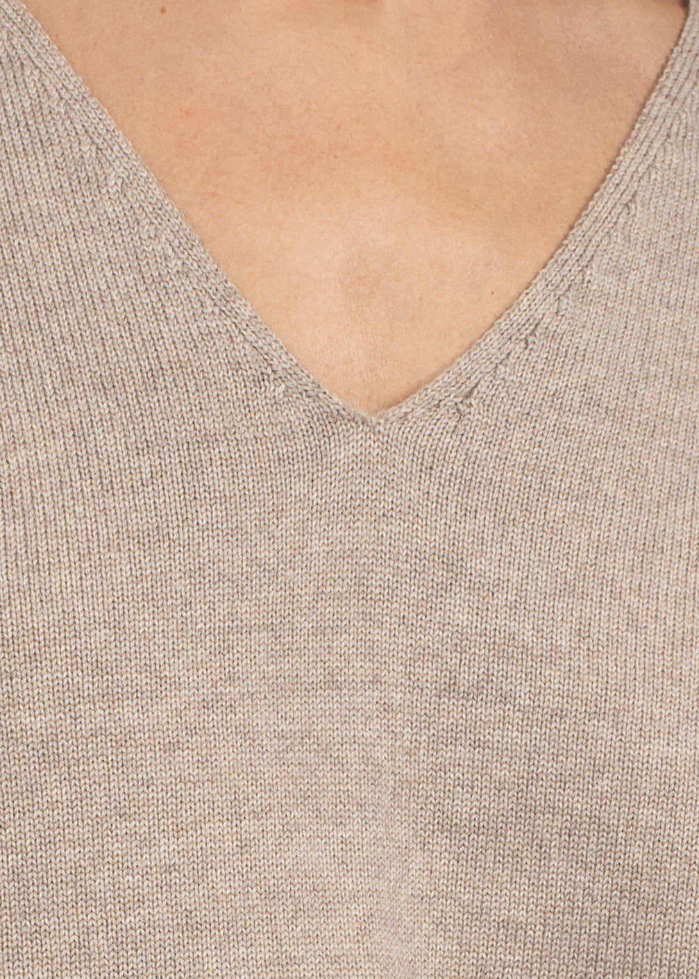 Extra Fine Merino Wool V-neck Sweater - Relaxed Fit