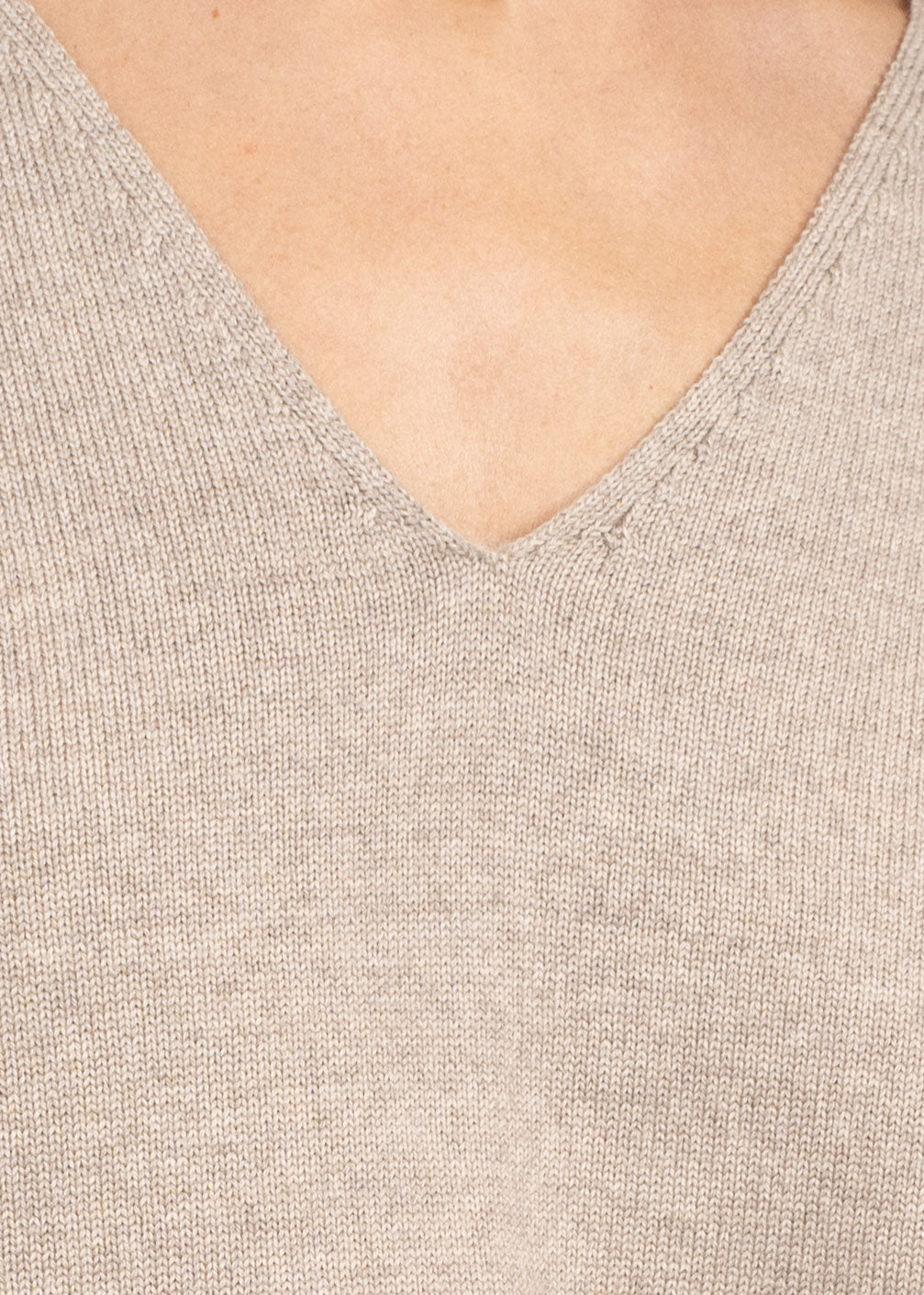 Ella Extra Fine Merino Wool V-neck Sweater