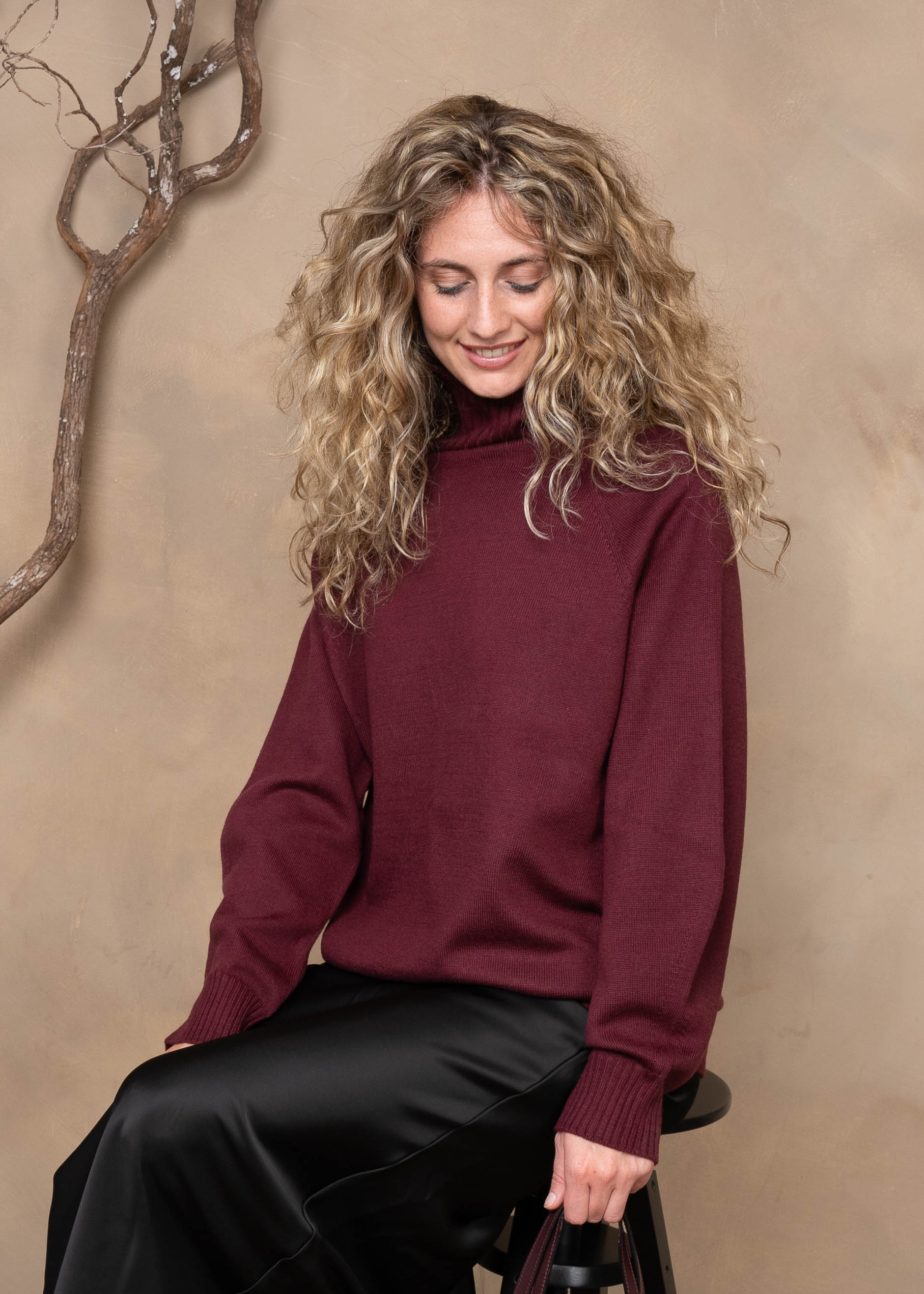 Zena Extra-Fine Merino Wool Relaxed-Fit Turtleneck Sweater