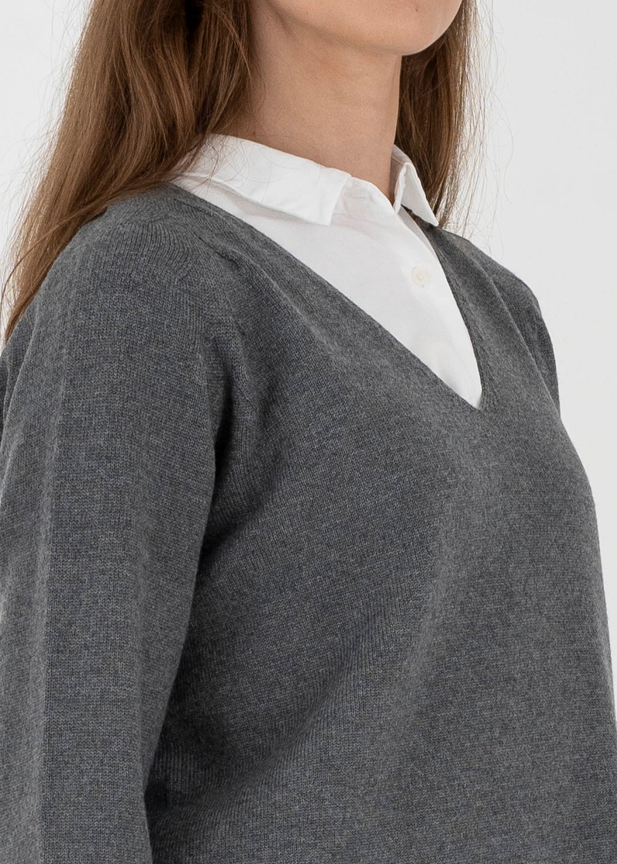 Ella Extra Fine Merino Wool V-neck Sweater