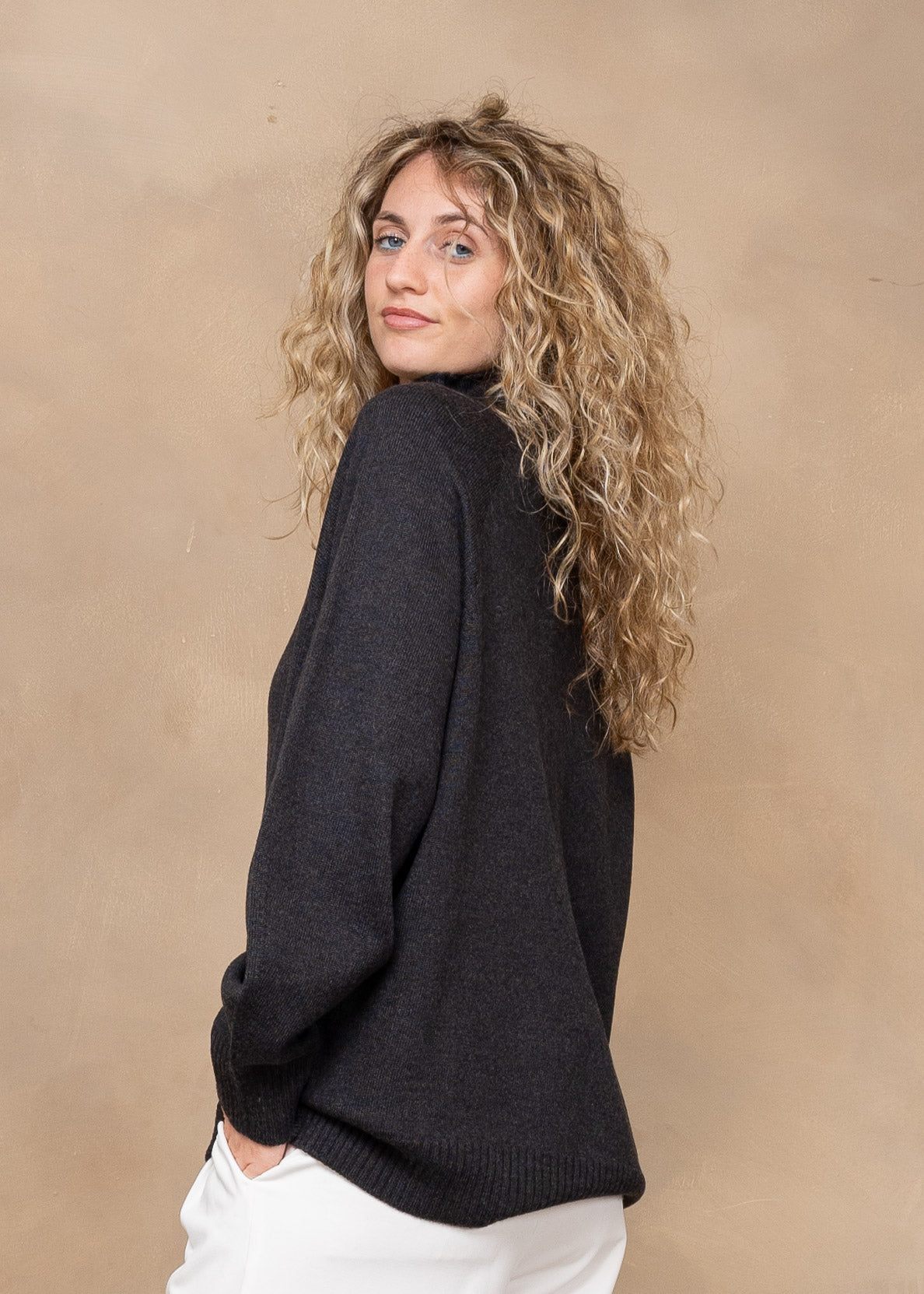 Zena Extra-Fine Merino Wool Relaxed-Fit Turtleneck Sweater