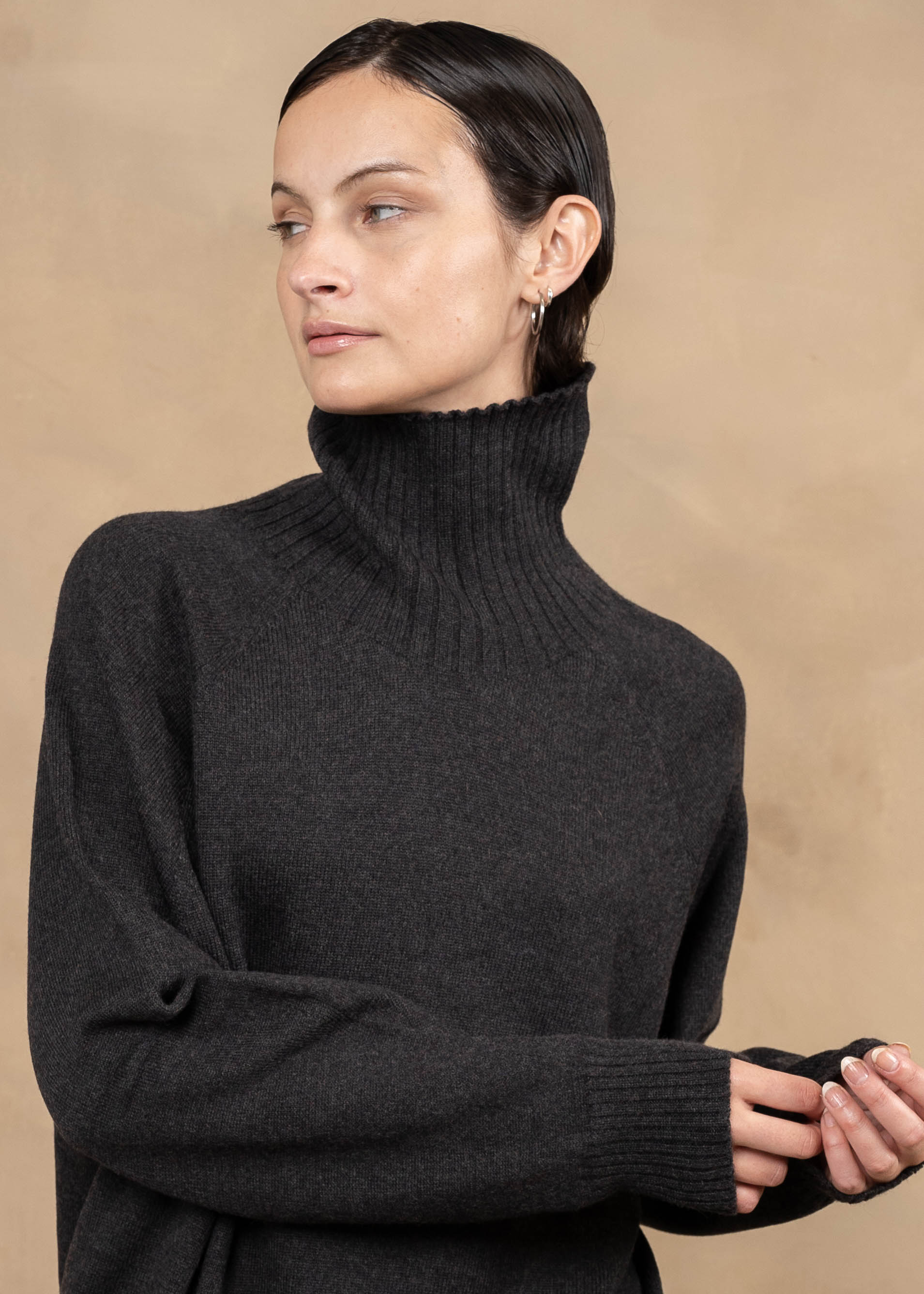 Zena Extra-Fine Merino Wool Relaxed-Fit Turtleneck Sweater