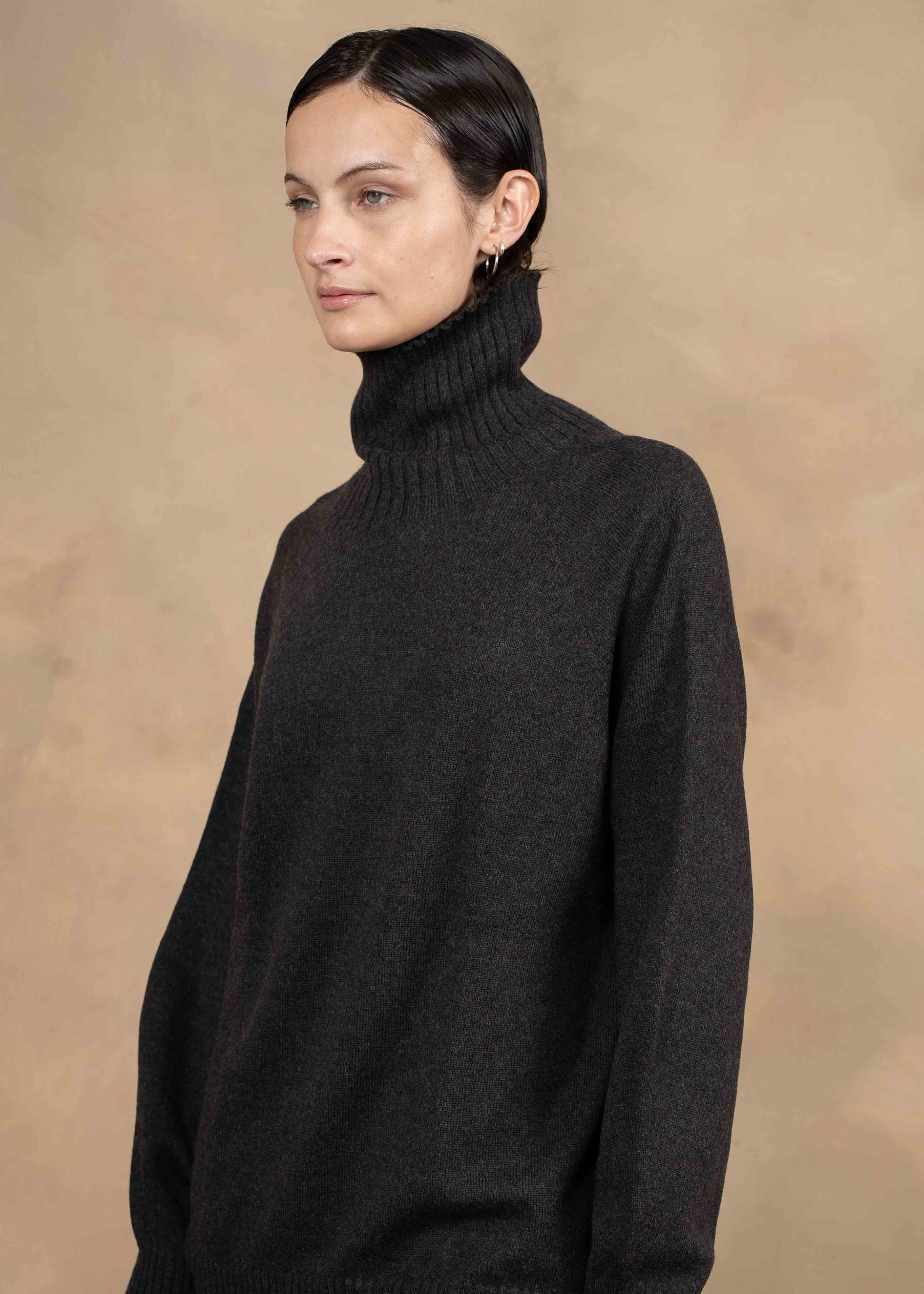 Zena Extra-Fine Merino Wool Relaxed-Fit Turtleneck Sweater