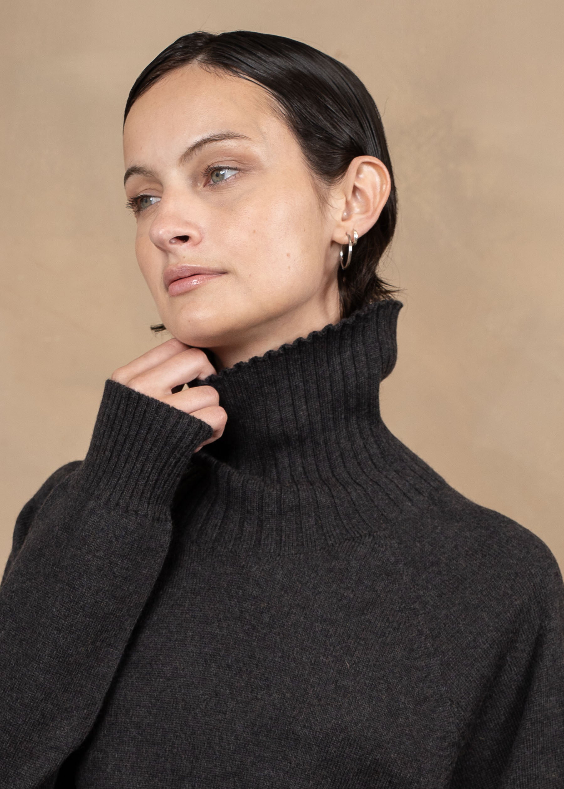 Zena Extra-Fine Merino Wool Relaxed-Fit Turtleneck Sweater