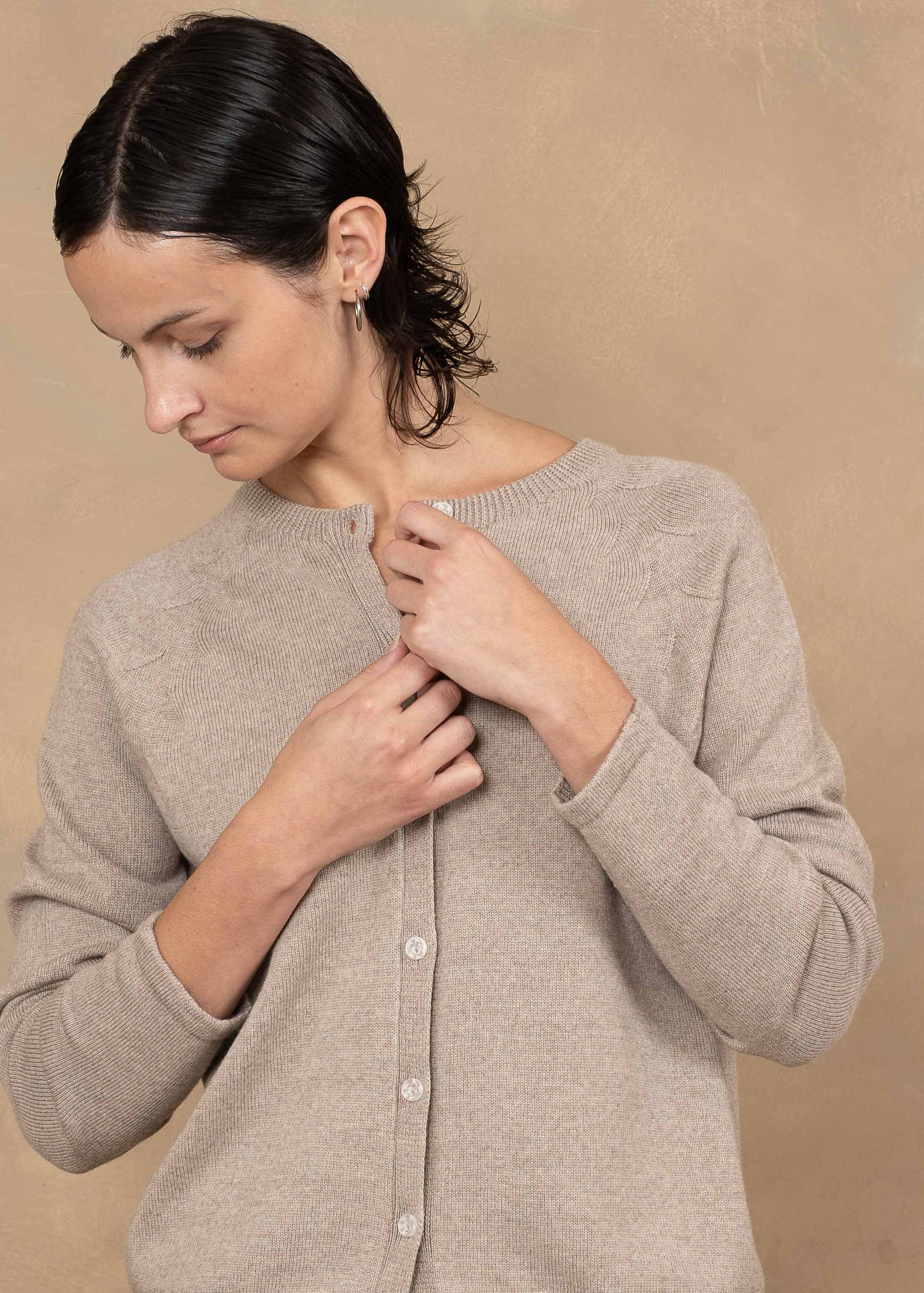 Oceane Extra Fine Merino Wool Button-Up Cardigan