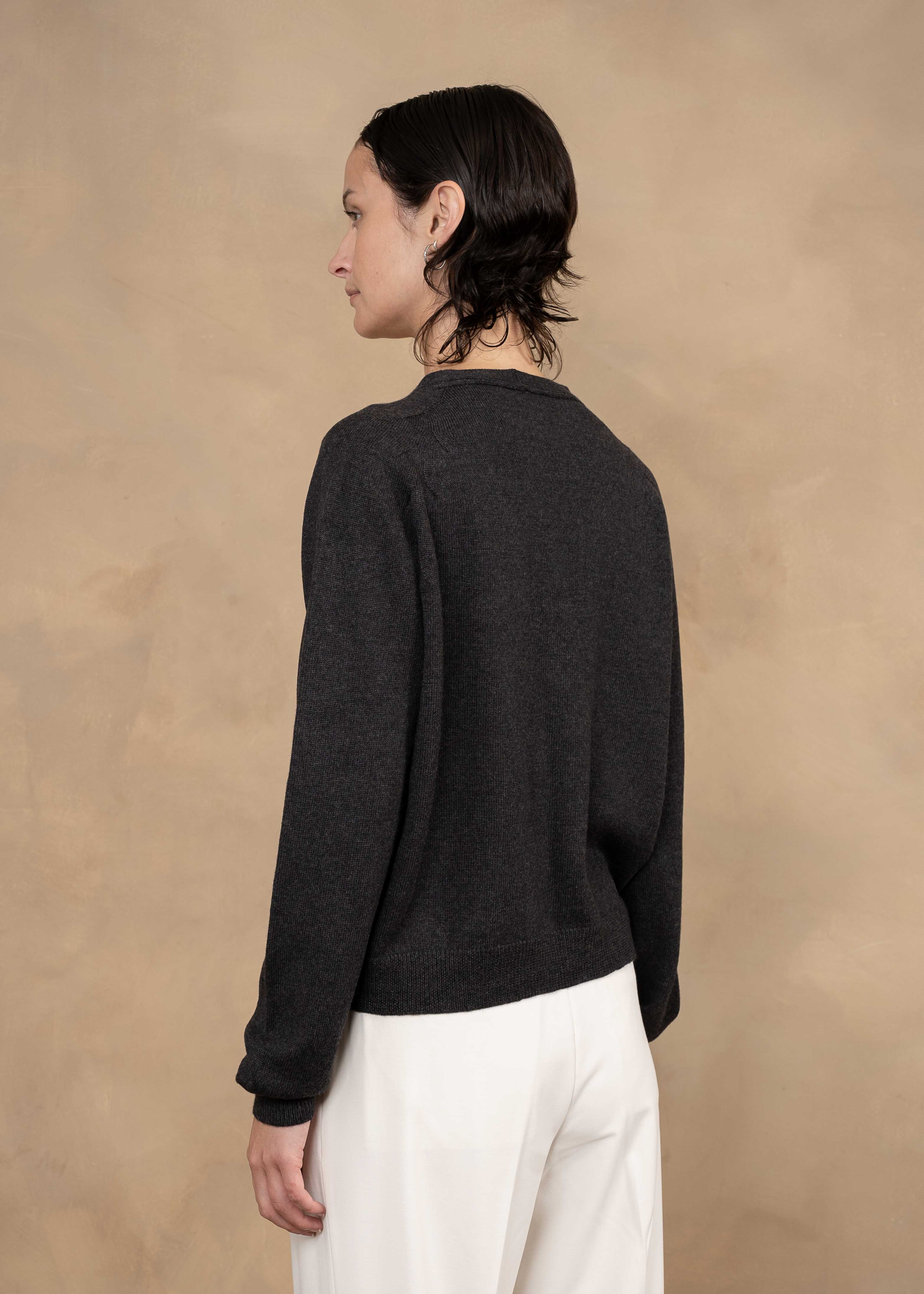 Bella Extra Fine Merino Wool V-neck Cardigan
