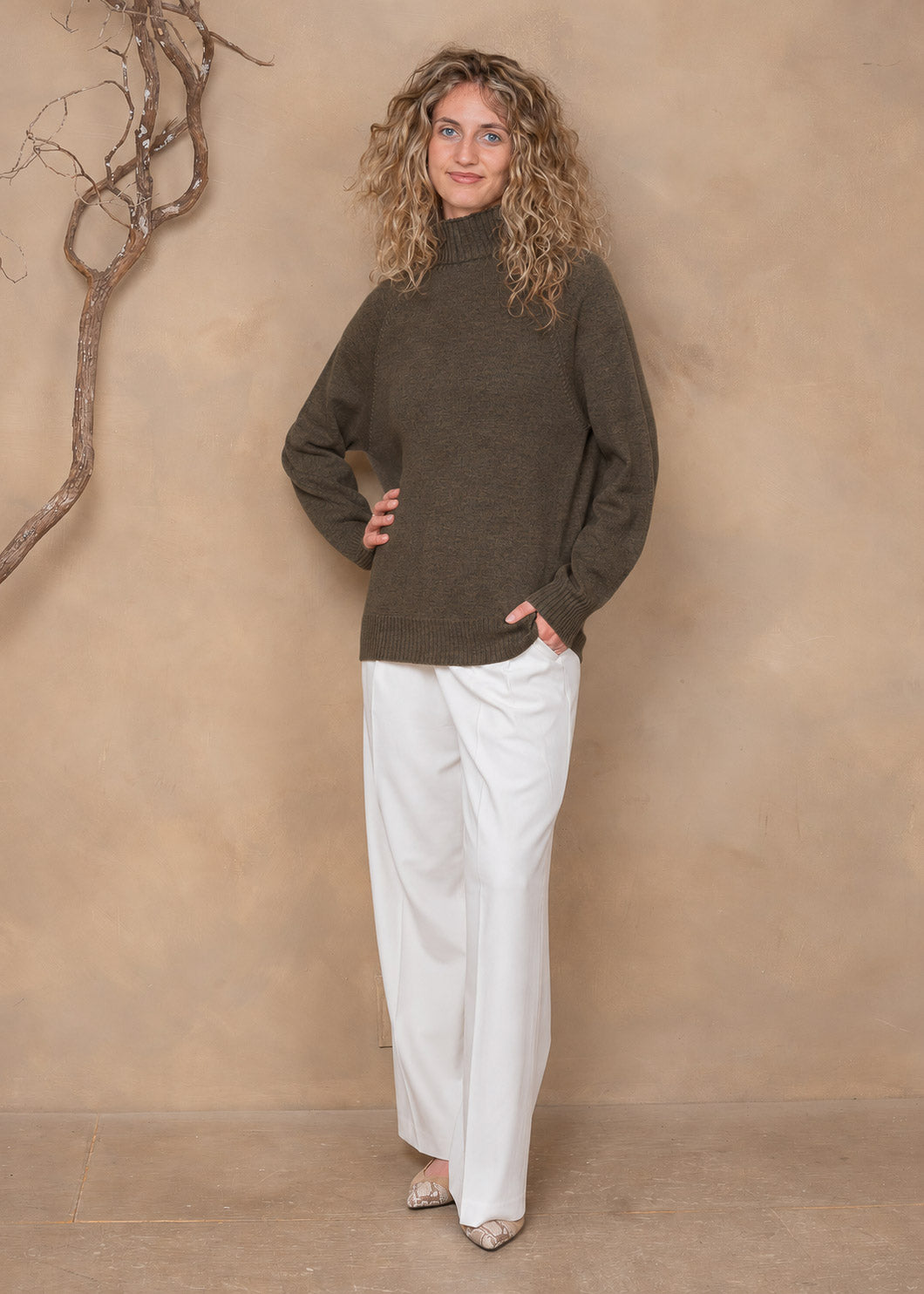 Zena Extra-Fine Merino Wool Relaxed-Fit Turtleneck Sweater