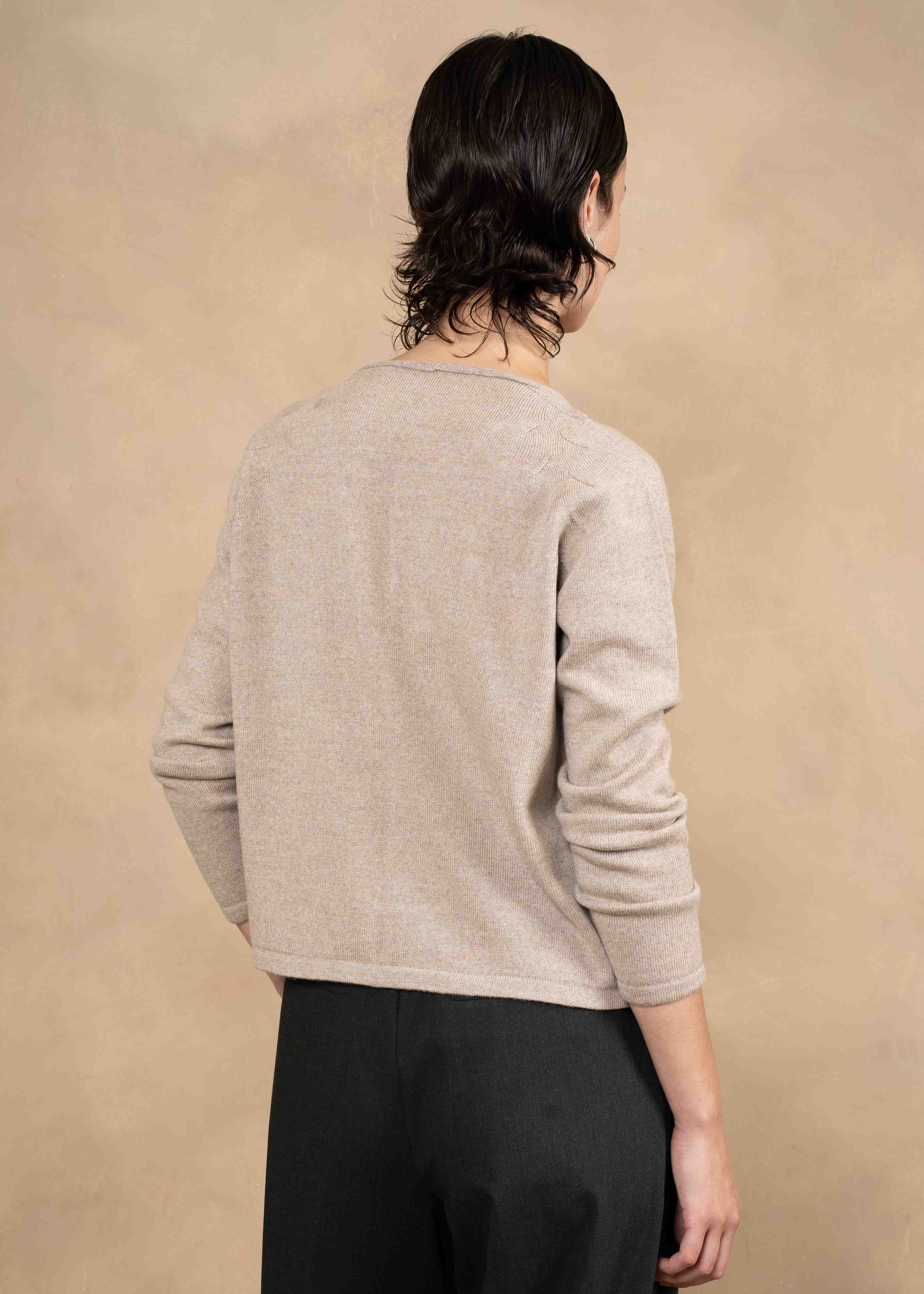 Ella Extra Fine Merino Wool V-neck Sweater