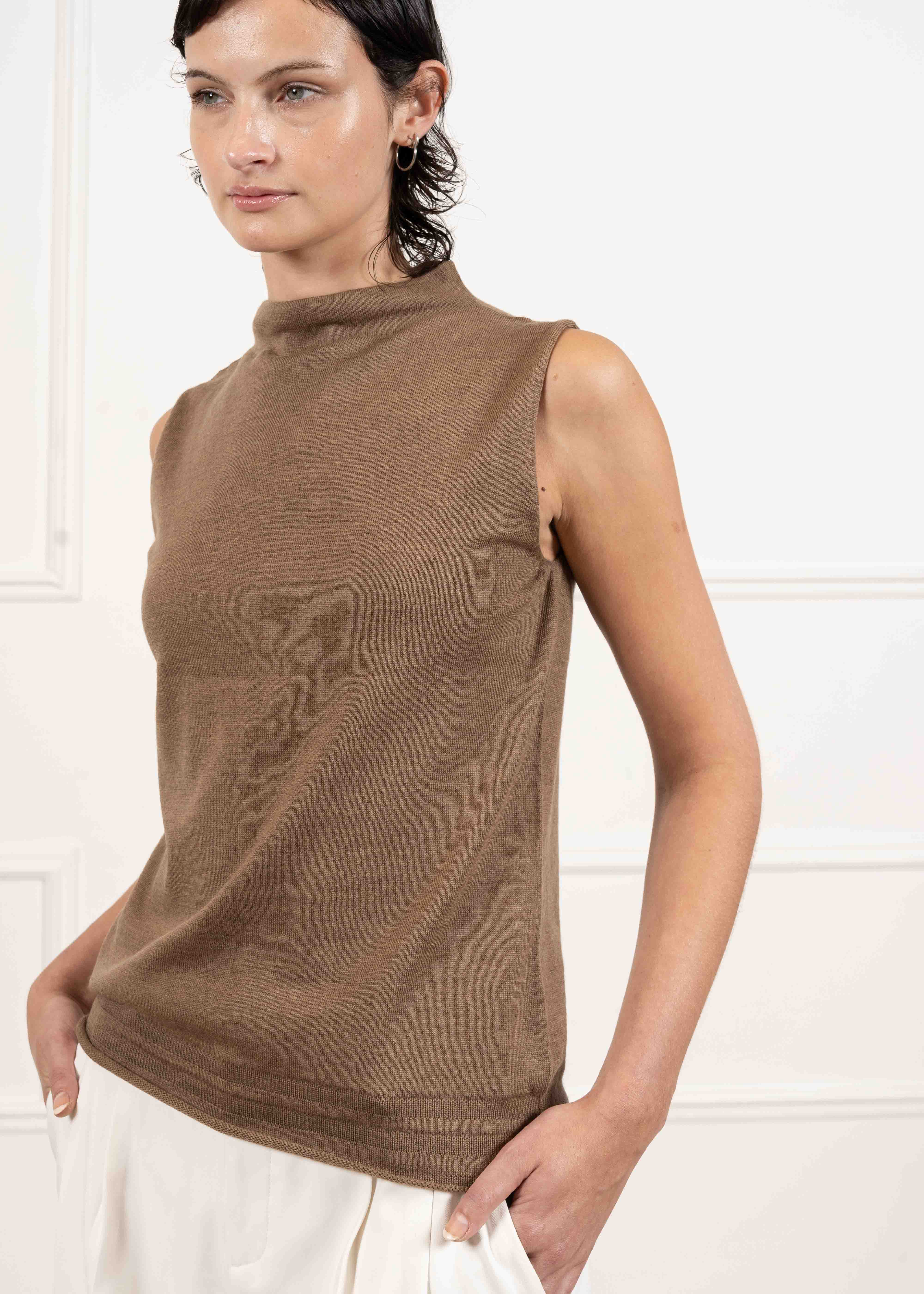 Merino Wool Lightweight Sleeveless Top