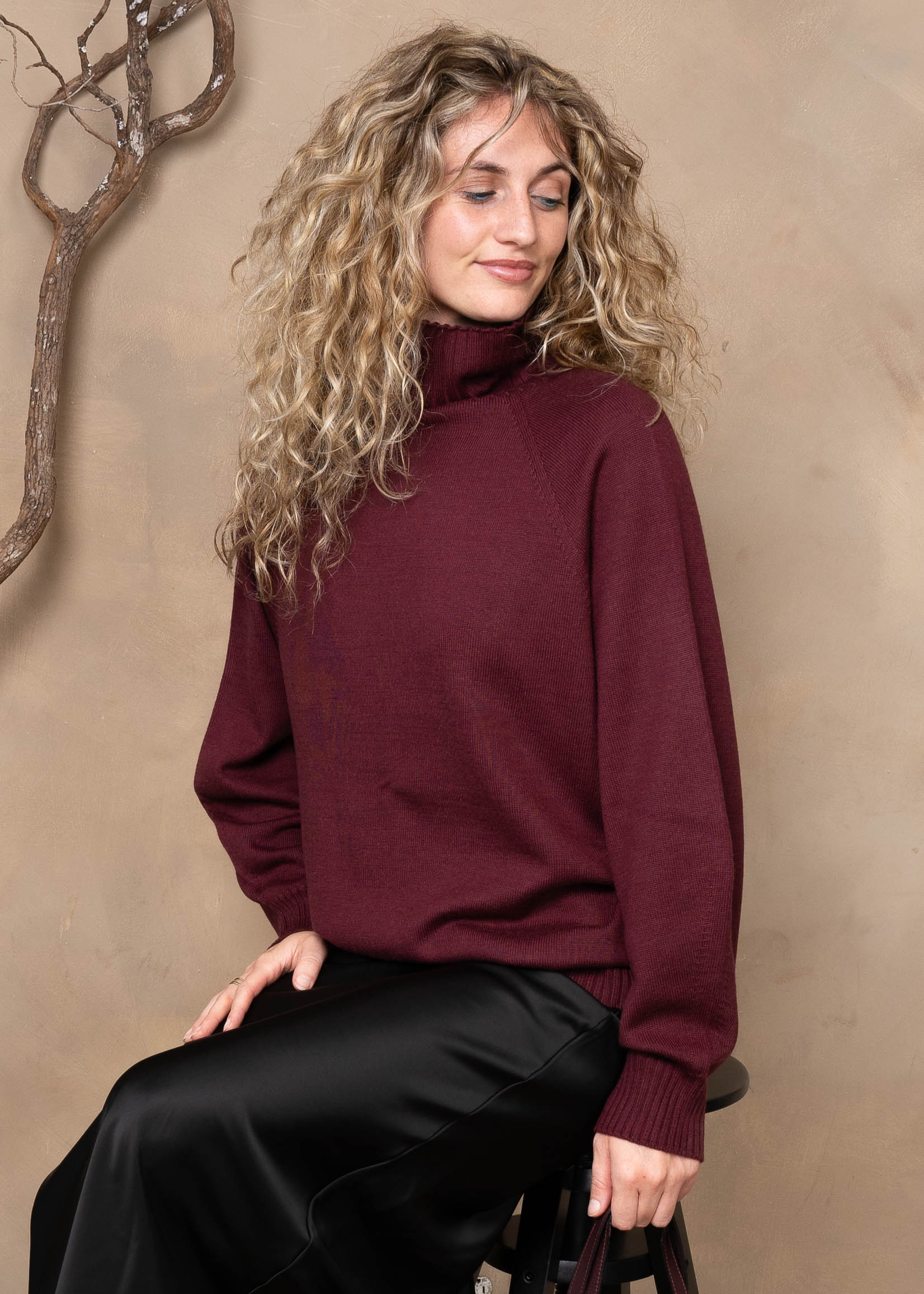 Zena Extra-Fine Merino Wool Relaxed-Fit Turtleneck Sweater