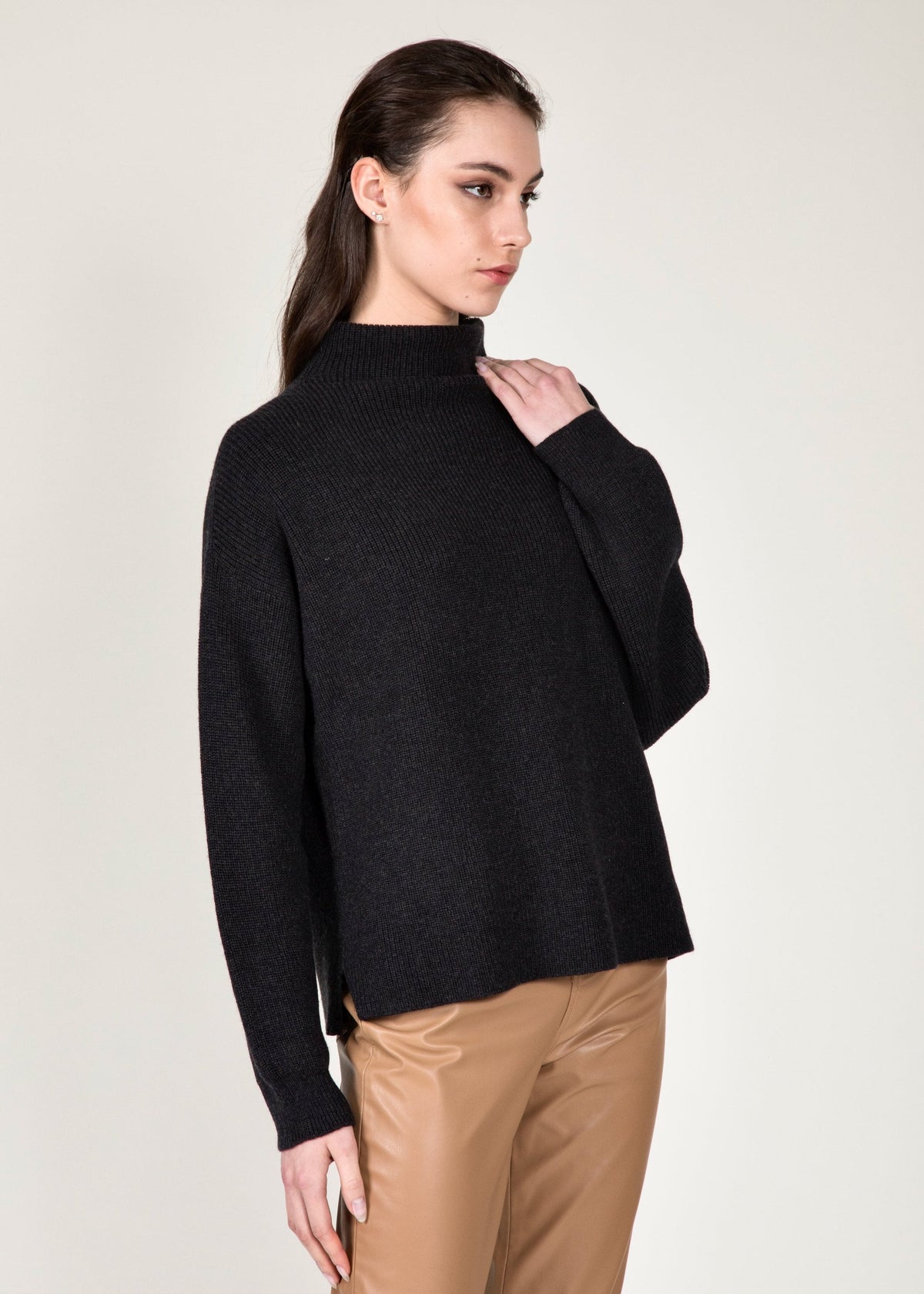 Una Merino Wool Rib Knit Sweater